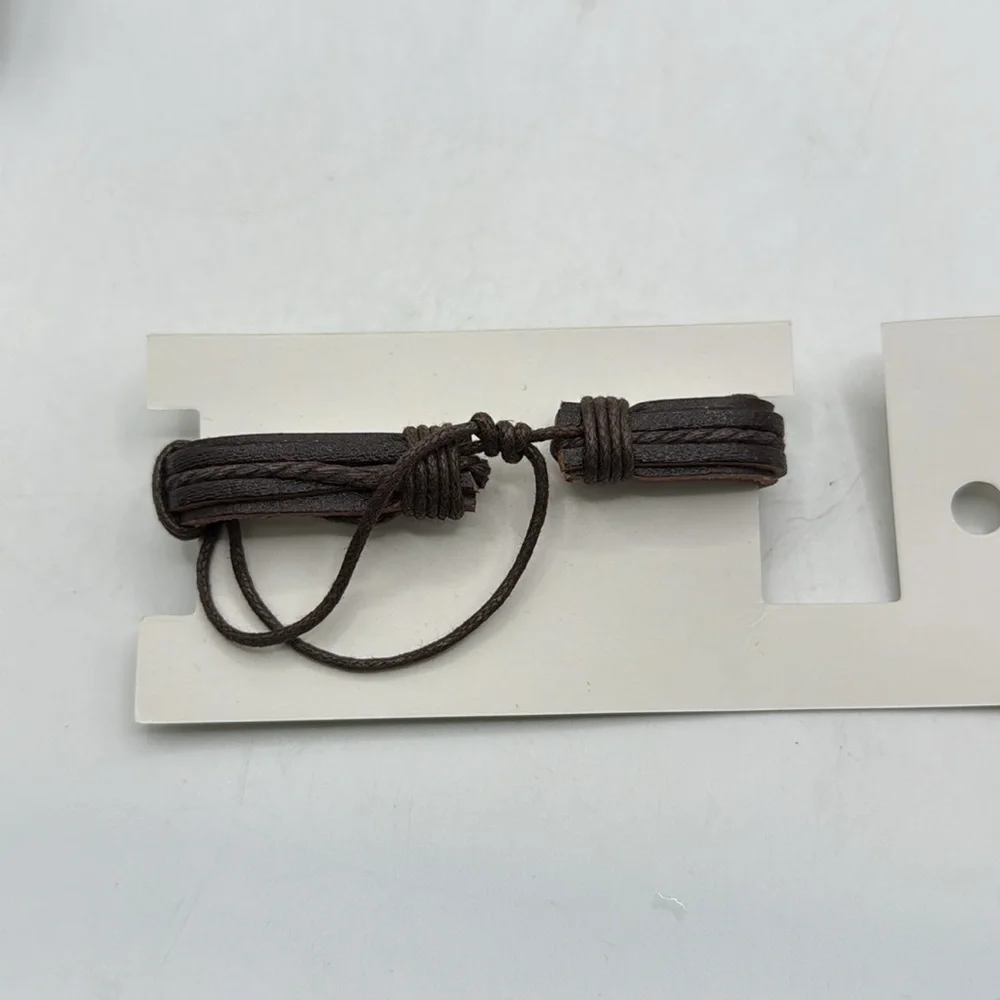 NWT Kaleidoscope Set Of Two Mens Black Brown Leather Bracelet Accessory Jewelry